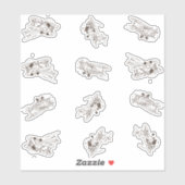 Brullende Art Deco Bi-planes - geschetste custom c Sticker (Vel)