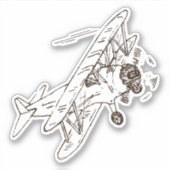 Brullende Art Deco Bi-planes - geschetste single. Sticker (Voorkant)