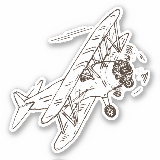 Brullende Art Deco Bi-planes - geschetste single. Sticker (Voorkant)