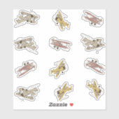 Brullende Art Deco Bi-planes - rood geel custom cu Sticker (Vel)