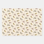 Brullende Art Deco Bi-planes - rood geel patroon. Inpakpapier Vel (Voorkant 3)