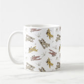 Brullende Art Deco Bi-planes - rood geel patroon. Koffiemok (Links)