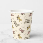 Brullende Art Deco Bi-planes - rood geel patroon. Papieren Bekers (Achterkant)