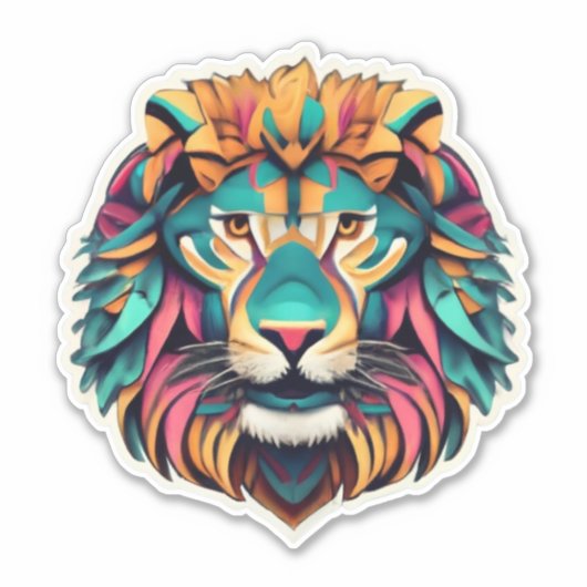 Brullende Artistry Lion Sticker Collectie (Voorkant)