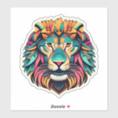 Brullende Artistry Lion Sticker Collectie (Vel)
