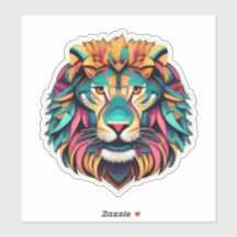 Brullende Artistry Lion Sticker Collectie