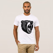 Brullende Beer Gezicht Grafisch Wit T-Shirt (Voorkant volledig)