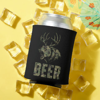 Brullende Beer Met Geweien Bier Jacht Vintage Blikjeskoeler