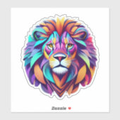 brullende creativiteit leeuw Sticker kunst (Vel)