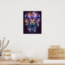 Brullende Demon Leeuw Poster