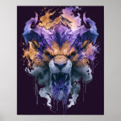 Brullende Demon Leeuw Poster (Voorkant)