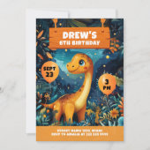 Brullende Dino Jungle Verjaardagsavontuur Kaart (Voorkant)