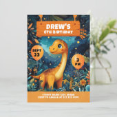 Brullende Dino Jungle Verjaardagsavontuur Kaart (Staand voorkant)