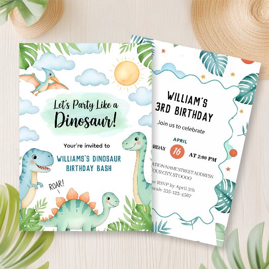 Brullende Dinosaurus Verjaardag Kaart