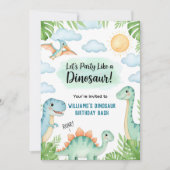 Brullende Dinosaurus Verjaardag Kaart (Voorkant)