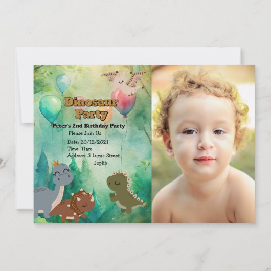 BRULLENDE Dinosaurus Verjaardagsfeestje! Kaart (Voorkant)