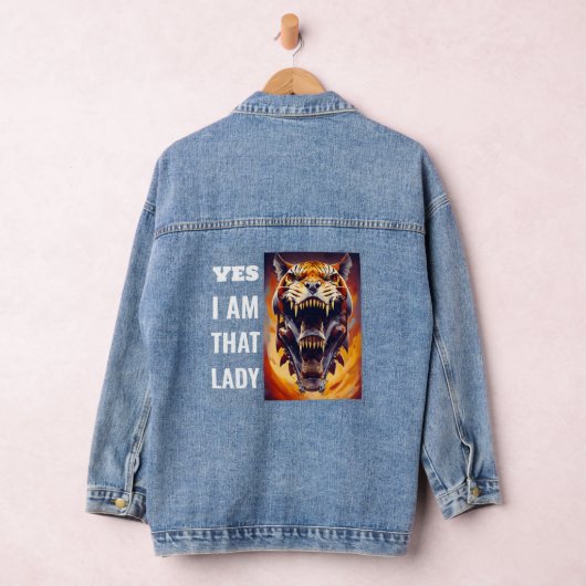 Brullende Fierce Fire Alien Tiger Wildlife Art Denim Jacket (Hangar)