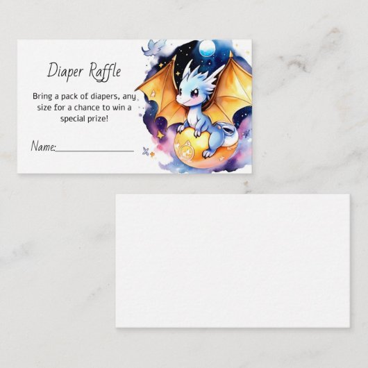 brullende goede tijd: Dragon Baby shower Luier Raf Informatiekaartje (Voorkant / Achterkant)