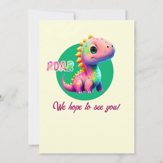 Brullende Goede Tijden Dinosaurus Elk Leeftijd Ver Kaart (Achterkant)