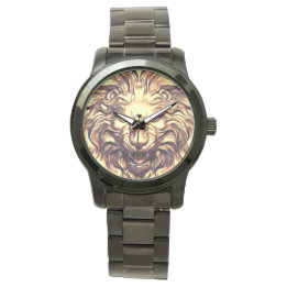 Brullende Gouden Leeuwenkop eWatch Horloge