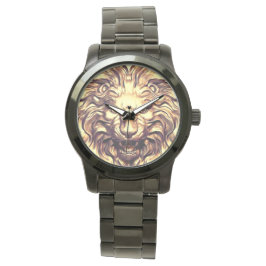 Brullende Gouden Leeuwenkop eWatch Horloge
