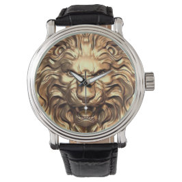 Brullende Gouden Leeuwenkop eWatch Horloge