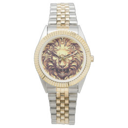 Brullende Gouden Leeuwenkop eWatch Horloge