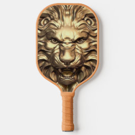 Brullende Gouden Leeuwenkop. Personaliseer  Pickleball Paddle