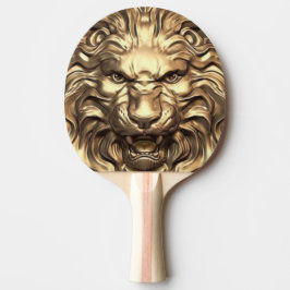 Brullende Gouden Leeuwenkop. Personaliseer  Tafeltennisbatje