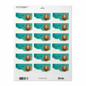 Brullende Gouden Leeuwenkop Persoonlijk School Lab Etiket (Full Sheet)