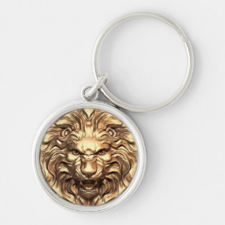 Brullende Gouden Leeuwenkop Sleutelhanger