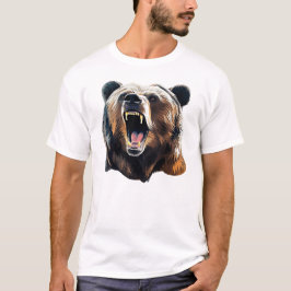 Brullende Grizzly Wildlife Animal Natuur Classic T-shirt
