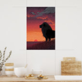 Brullende Horizon Leeuw Print Zonsondergang Wilde (Keuken)