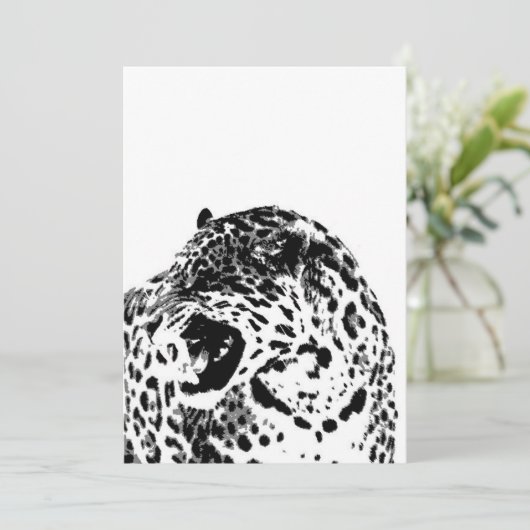 brullende jaguar uitnodiging (Staand voorkant)