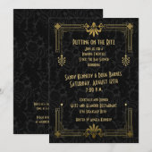 Brullende jaren '20 Art Deco Couple's Vrijgezellen Kaart (Voorkant / Achterkant)