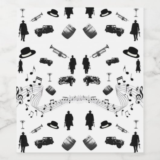 brullende jaren '20 fles wijn etiket (Enkel label)