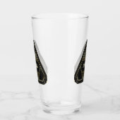 Brullende Jaren 20 Goud en Zwart Art Deco Monogram Glas (Links)