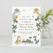 Brullende Jurassische Kids Prehistorisch Feest Ple Kaart (Staand voorkant)