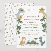 Brullende Jurassische Kids Prehistorisch Feest Ple Kaart (Voorkant / Achterkant)