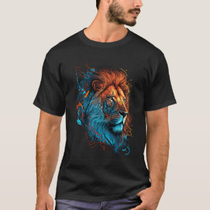 Brullende Kleuren Leeuw Graphic met een Levendige T-shirt