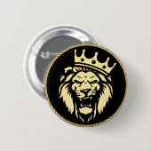 brullende koningsleeuw Button (Voorkant /achterkant)