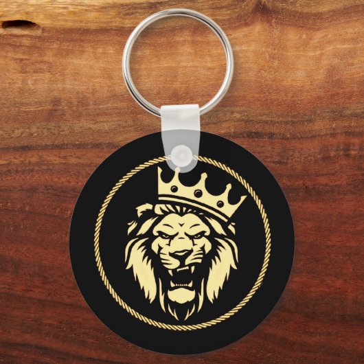 brullende koningsleeuw Sleutelhanger (Voorkant)