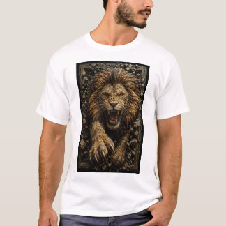 Brullende Leeuw – 3D Micro Mozaïek T-shirt