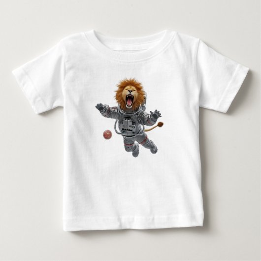 Brullende Leeuw Astronaut Drijvend in Ruimtepak (Voorkant)