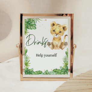 Brullende Leeuw Baby shower Drinken Poster
