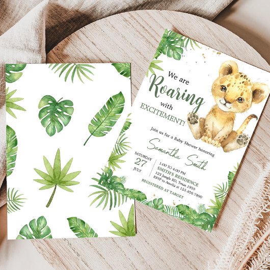 Brullende Leeuw Baby shower Kaart