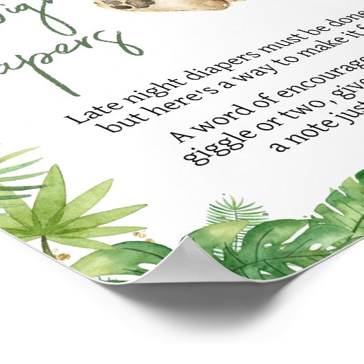 Brullende Leeuw Baby shower Late Night Luiers Poster (Hoek)