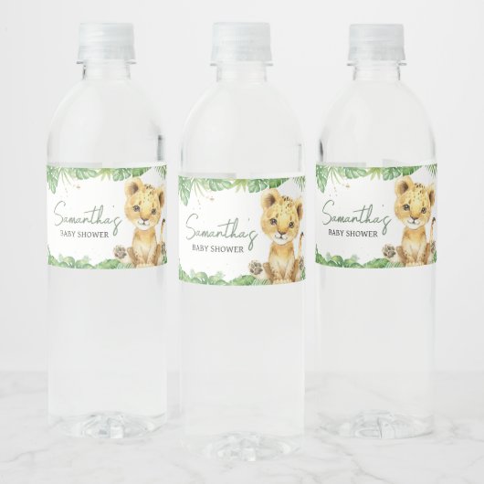 Brullende Leeuw Baby shower Waterfles Etiket (Flessen)