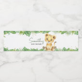 Brullende Leeuw Baby shower Waterfles Etiket (Enkel label)