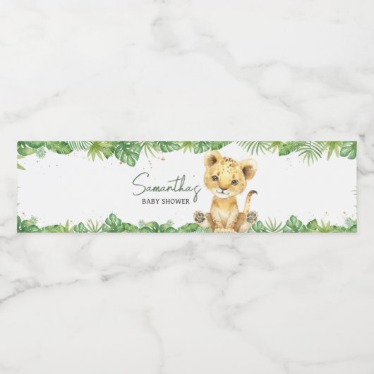 Brullende Leeuw Baby shower Waterfles Etiket (Enkel label)